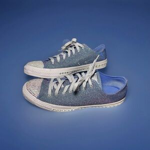 Converse Chuck Taylor All Star Stareware Ox Shoes W Sz 11 Ozone Blue Glitter